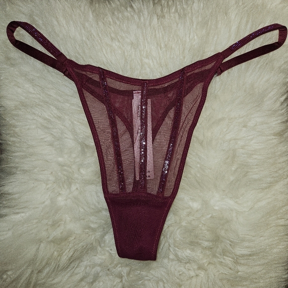 Victoria’s Secret Very Sexy sheer rhinestone thong panty set of 3 - LARGE - Picture 2 of 10